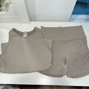 Joylab Tan Sleeveless Top and Shorts Set